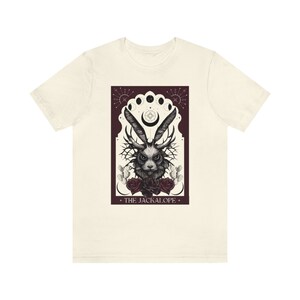 Jackalope Shirt Cryptid Shirt Jackalope Tarot Karte T Shirt Cryptid Tarot Shirt Supernatural Cryptids T-Shirt Folklore Cryptidcore Shirt Bild 4