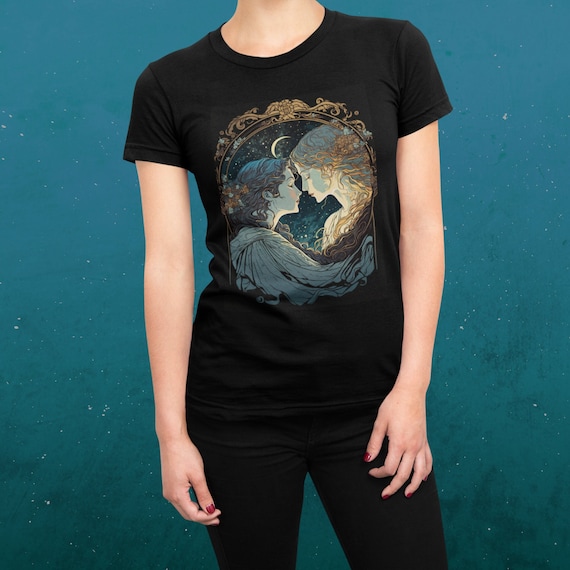 Ethereal Sapphic Shirt Subtle Lesbian Pride TShirt Celestial Moon Goddess Tee Moon Child Love Wins Mystical LGBTQ Discreet Lesbian Tee