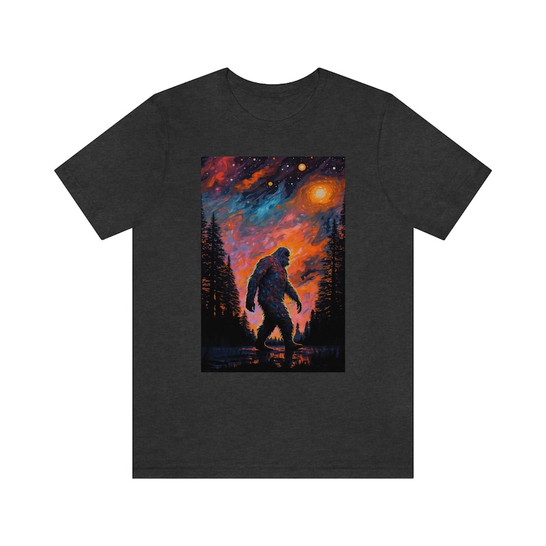Impressionist Bigfoot Shirt Celestial Sasquatch Shirt Cryptid Shirt Big Foot Shirt Cryptidcore Shirt Cryptids T-Shirt image 6
