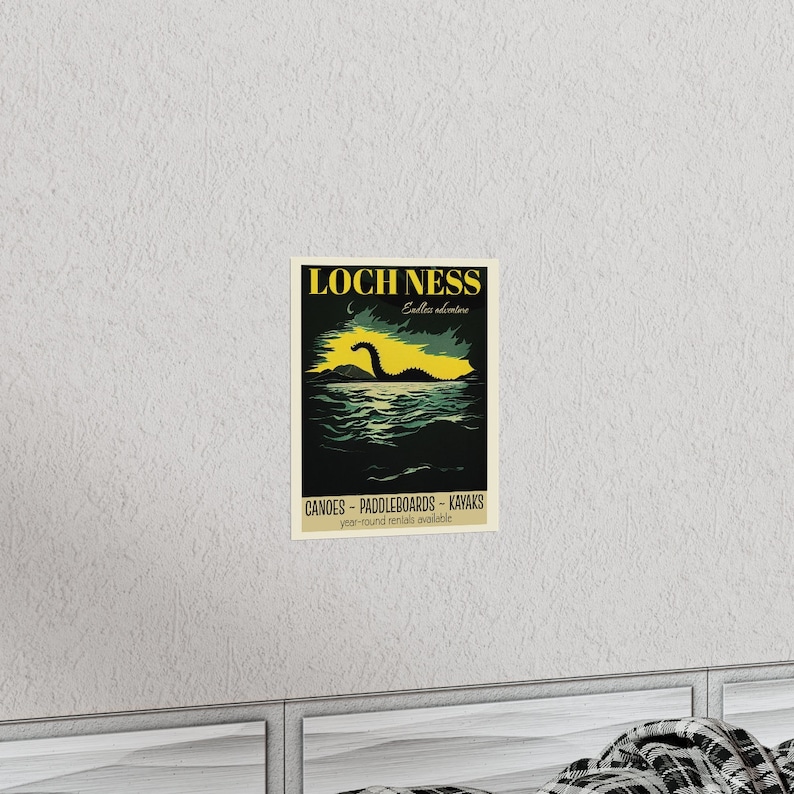 Loch Ness Monster Poster Cryptid Art Print Lochness Monster Wall Art Cryptid Gift National Park Poster Cryptid Poster Cryptidcore Art image 4