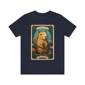 Capybara Tarot Card Shirt Capybara Tarot Shirt Capybara Shirt Tarot Card T Shirt Tarot Shirts Women Cottagecore Shirt Botanical Tarot Shirt image 6