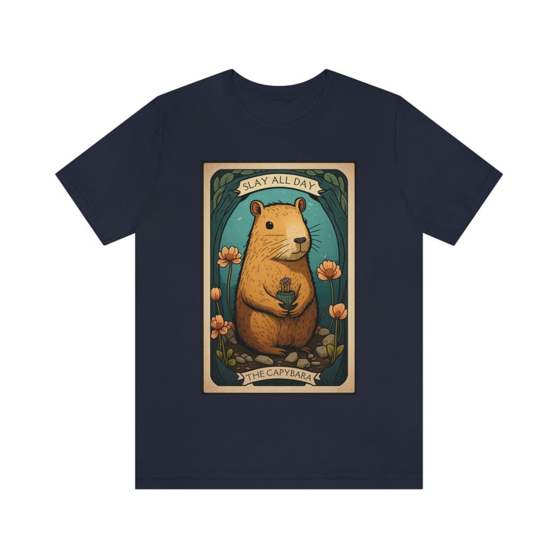 Capybara Tarot Card Shirt Capybara Tarot Shirt Capybara Shirt Tarot Card T Shirt Tarot Shirts Women Cottagecore Shirt Botanical Tarot Shirt image 6