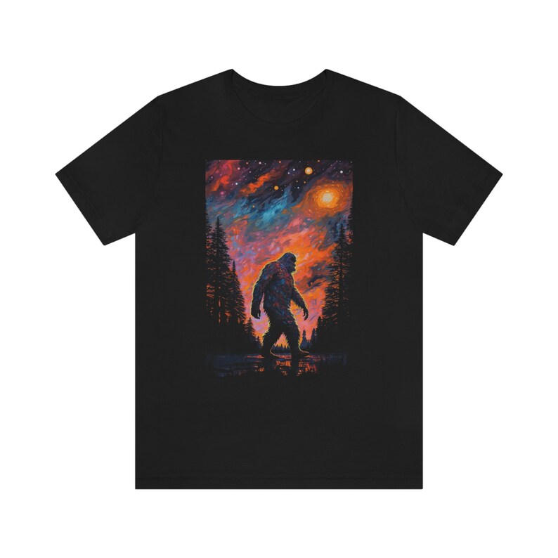 Impressionist Bigfoot Shirt Celestial Sasquatch Shirt Cryptid Shirt Big Foot Shirt Cryptidcore Shirt Cryptids T-Shirt image 5