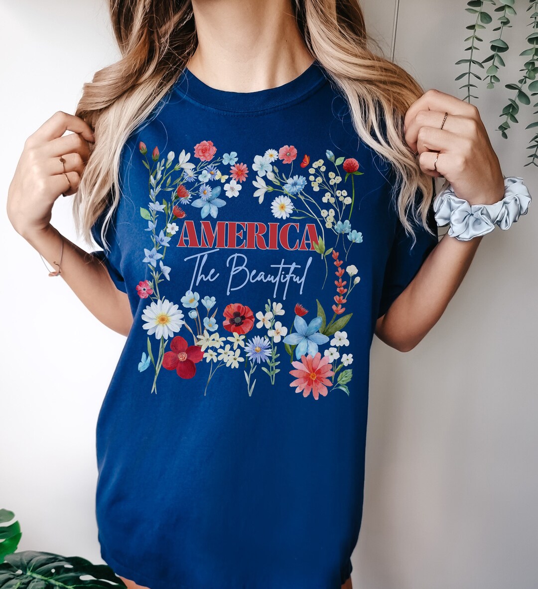 Patriotic Wildflowers Shirt Comfort Colors Pressed Flower Shirt America ...