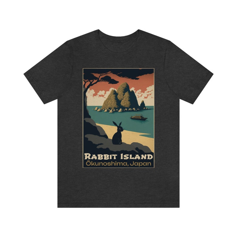 Rabbit Island Shirt Rabbit Island Japan Rabbit Shirt Year of the Rabbit Shirt Bunny Shirt Vintage Poster Style TShirt Travel Poster Tee image 5