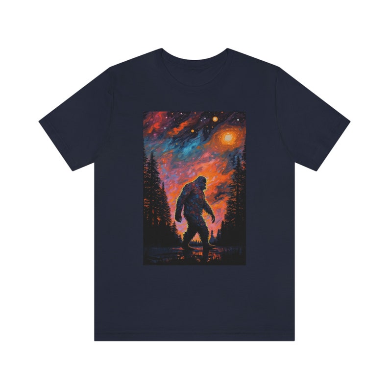 Impressionist Bigfoot Shirt Celestial Sasquatch Shirt Cryptid Shirt Big Foot Shirt Cryptidcore Shirt Cryptids T-Shirt image 7