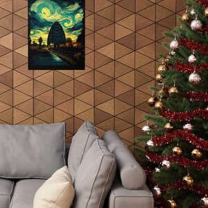 May include: A digital painting of a large, dark moth standing in a field with a starry night sky in the background. The painting is in a style reminiscent of Vincent van Gogh's Starry Night.