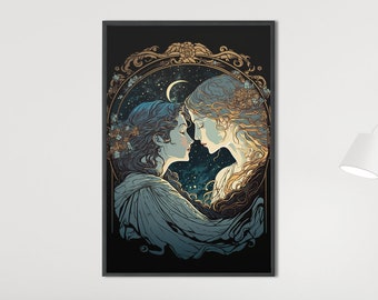 Ethereal Sapphic Art Lesbian Art Sapphic Art Print Queer Art Lesbian Art Print WLW Art Lesbian Wall Art Subtle Pride Art Lesbian Poster