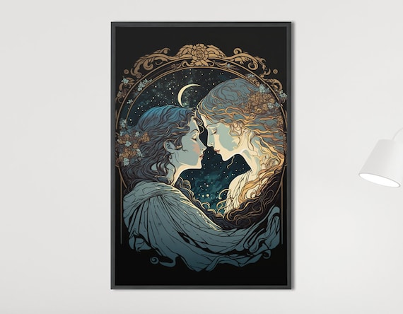Ethereal Sapphic Art Lesbian Art Sapphic Art Print Queer Art Lesbian Art Print WLW Art Lesbian Wall Art Subtle Pride Art Lesbian Poster