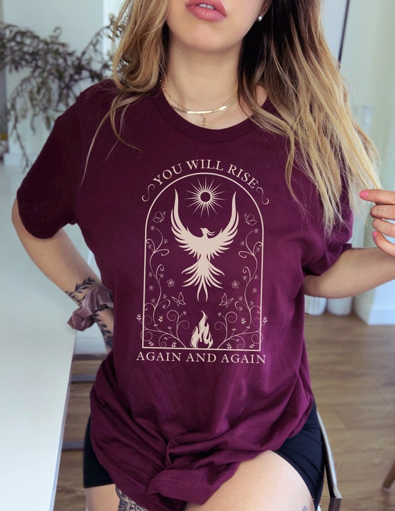 Phoenix Shirt Growth Mindset Shirt Optimist Shirt Phoenix Rising Mythology Shirt Good Energy Shirt Mystical Shirt Personal Growth T-Shirt