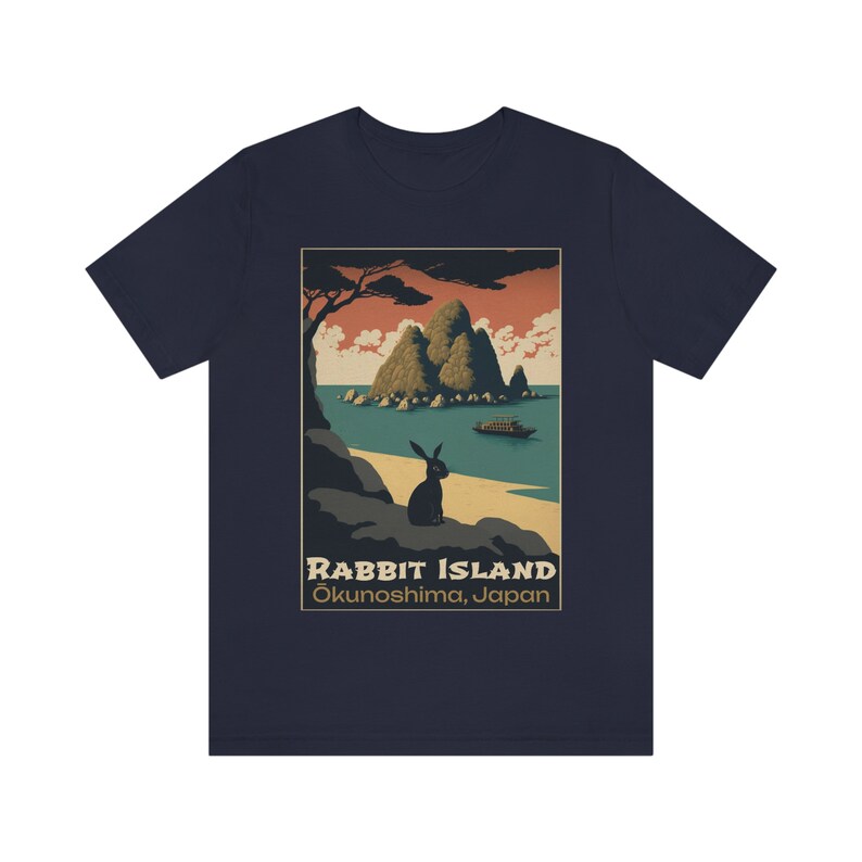 Rabbit Island Shirt Rabbit Island Japan Rabbit Shirt Year of the Rabbit Shirt Bunny Shirt Vintage Poster Style TShirt Travel Poster Tee image 7