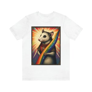 Orgulho gay gambá camisa gay gambá t camisa do orgulho sutil camisa de tarô cartão camisas de tarô camisas femininas queer camisa do orgulho lgbtq imagem 7