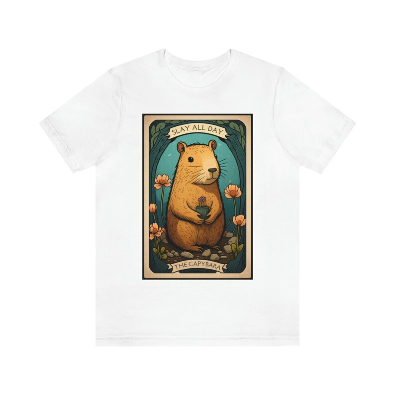Capybara Tarot Card Shirt Capybara Tarot Shirt Capybara Shirt Tarot Card T Shirt Tarot Shirts Women Cottagecore Shirt Botanical Tarot Shirt image 7