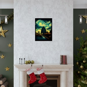 Mothman Poster Mothman Art Print Mothman Wall Art Mothman Gift Starry Night Style Poster Cryptid Poster Cryptids Cryptidcore Art image 7