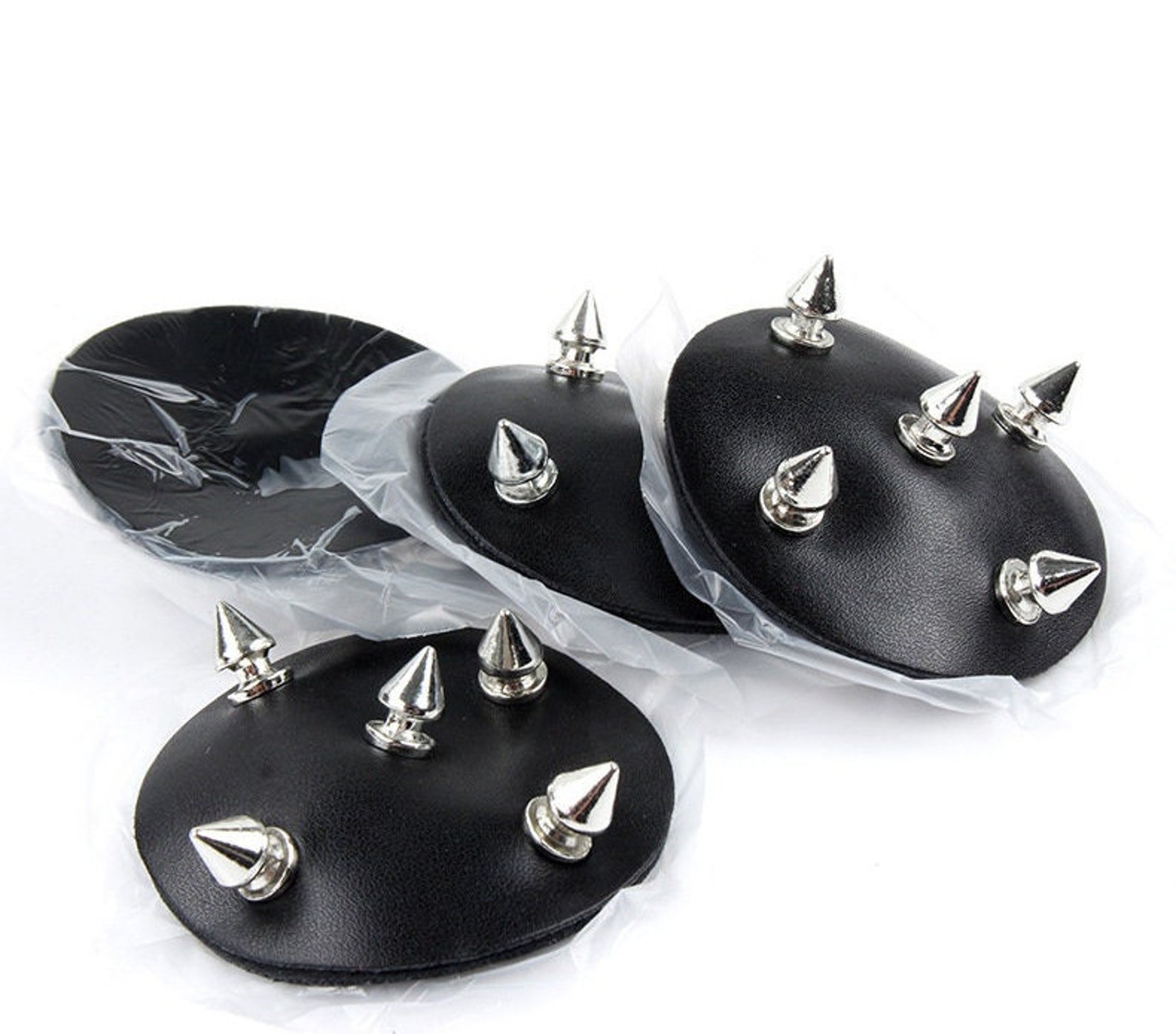 Leather Spike Studs Nipple Covers Tack Bra Inserts Torture Etsy