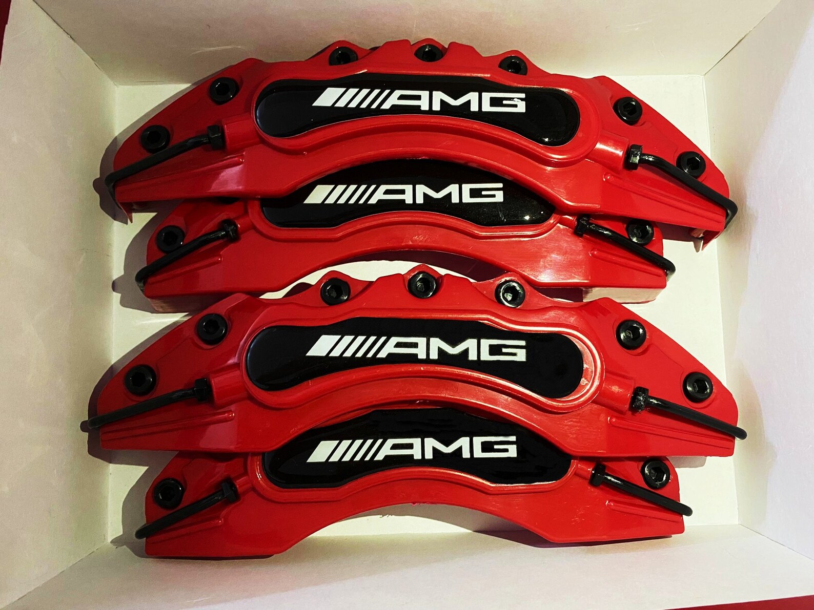 4Pcs Mercedes Benz Amg Brake Caliper Cover Red Car Accessories Etsy