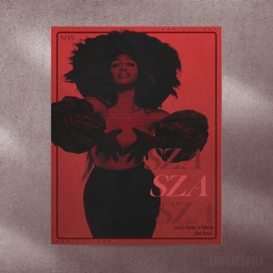 SZA Poster - SOS Poster - Sza Wall Art - Pop Music Print - Retro Vintage Music Print - Sza Album Print