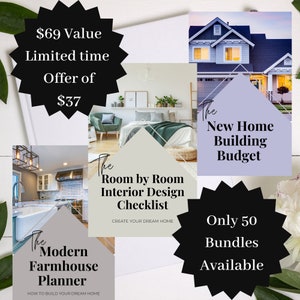 Limited Time Bundle - Top 3 Items - Printable Home Construction Planner, Budget Binder, New Construction Checklist, Project Planner