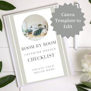 Editable Printable Interior Design Checklist, Room by Room list, Construction Binder , New Construction Checklist, Home Project Planner