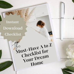 Druckbare Checkliste für den Bau neuer Häuser, Traumhausliste, Haus Bucket List, Immobilienliste, Hausprojektplaner