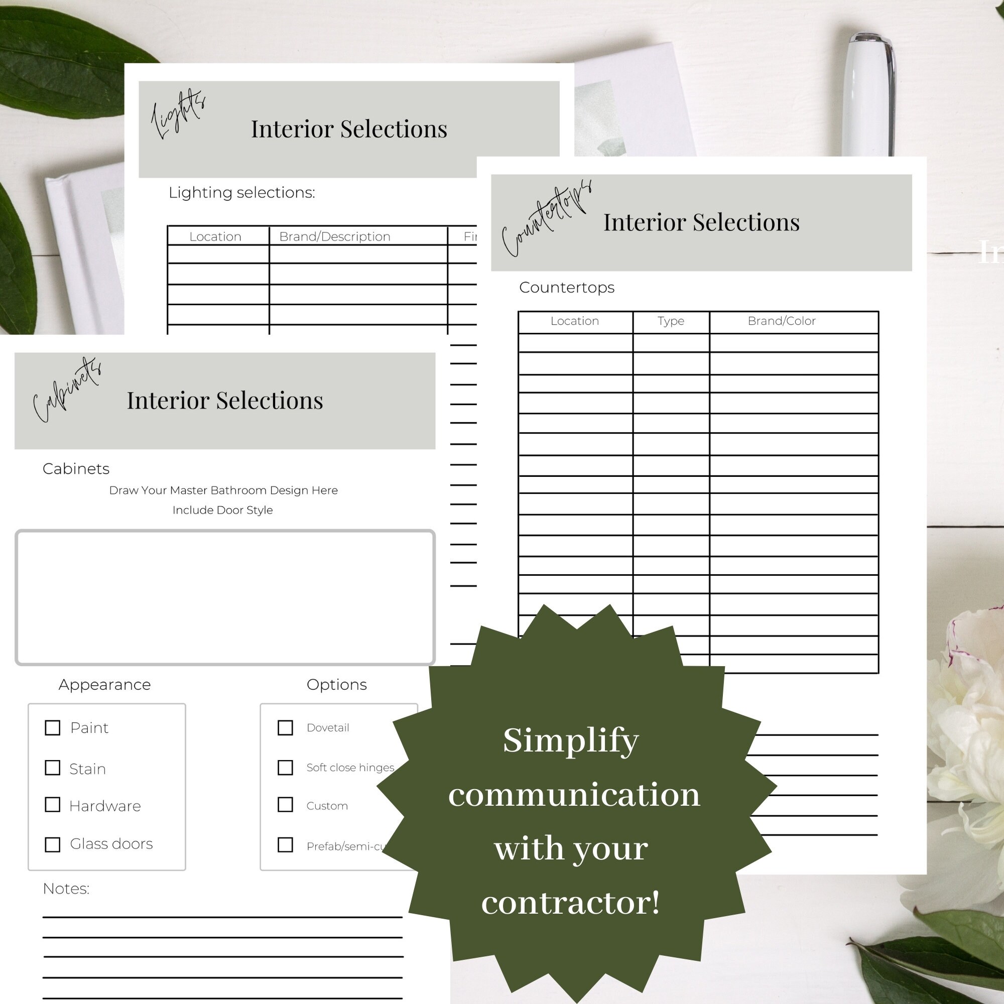 Home Renovation Planner Workbook for Kitchens and Bathrooms Etsy