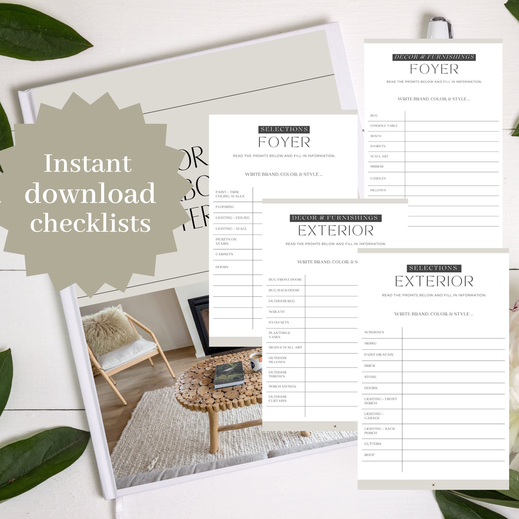 Printable Airbnb Design, Air BNB Decor, Rental Planner, Interior Design ...