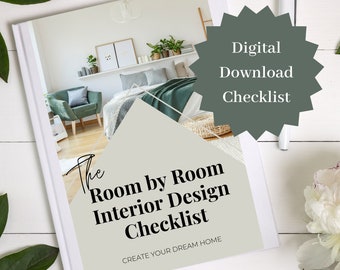 Printable Interior Design Checklist, Room by Room list, Construction Binder , New Construction Checklist, Home Project Planner, Vendor List