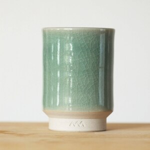Authentieke Ōbori Soma-Yaki matcha beker cadeauset van 2 | Asemi Co. Handgemaakte theekopjes met gebarsten glazuur natuurlijke klei Zen cadeau voor thee, koffie, sake afbeelding 5