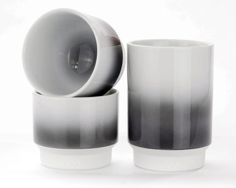 Japanese Tea Cup Asemi Co. Hasami-Yaki Shadow Gradient Traditional Handcrafted Natural Matcha Cup Unique Gift Green Tea Coffee Espresso Sake