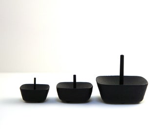 Japanese Iron Candle Holder, Unique Handmade of Cast Iron Candlestick Stands, By Takazawa Candle