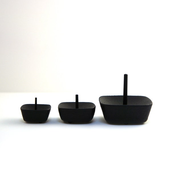 Japanese Iron Candle Holder, Unique Handmade of Cast Iron Candlestick Stands, By Takazawa Candle