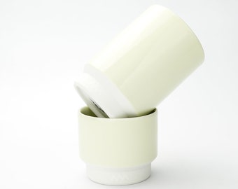 Japanese Tea Cup Asemi Co. Hasami-Yaki Pastel Green Traditional Handcrafted Natural Clay Unique Gift Matcha Green Tea Coffee Espresso Sake