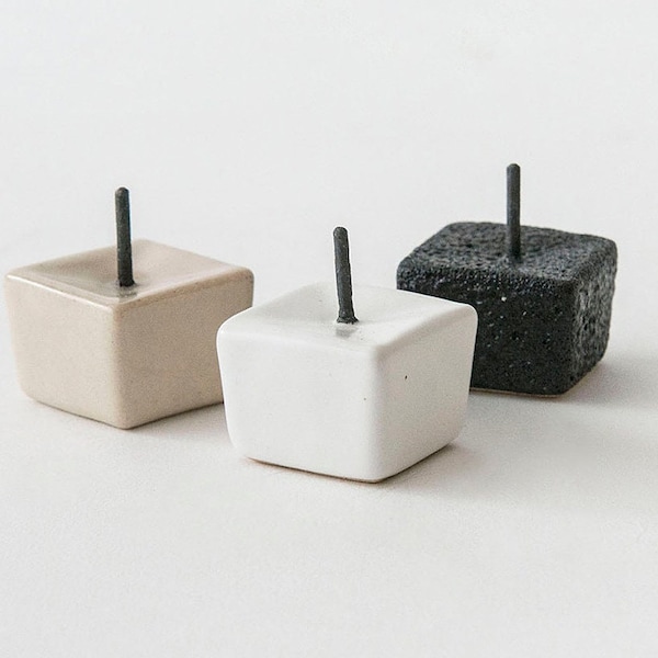 Japanese Candle Stands, Unique Handmade of Ceramic and Iron, By Daiyo Candle