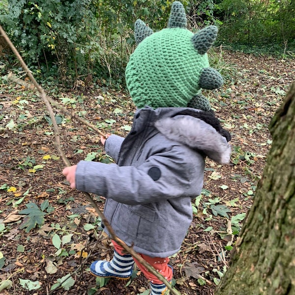 Oversized Crochet Dinosaur Beanie