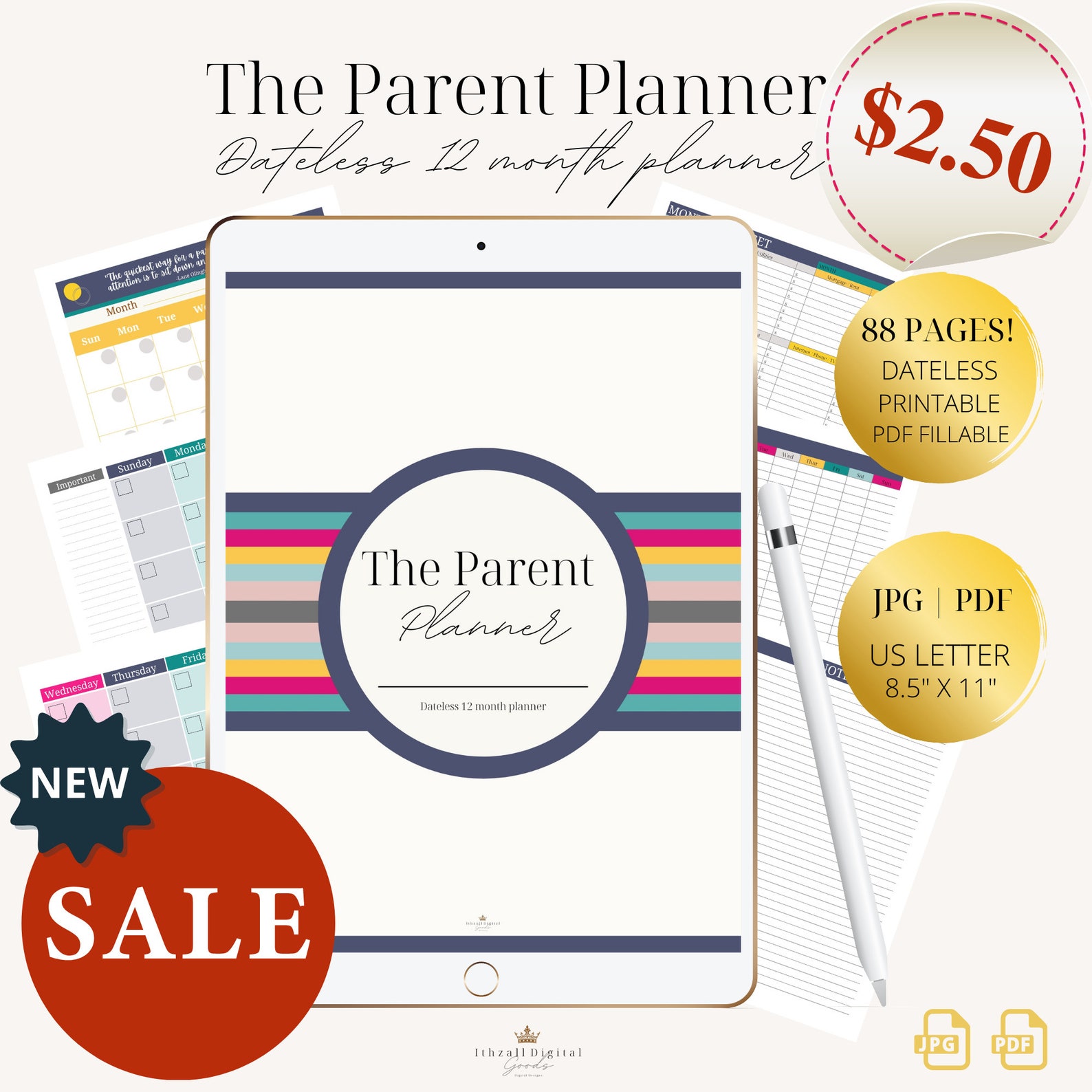 Dateless 88 Page Parent Planner Family Planner Unisex Etsy