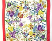 Authentic Gucci Silk scarf Women Shawl Babushka Gucci Wrapped Head Scarf Squares Silk Hair Scarves Luxury Personalized Gifts Flower Floral