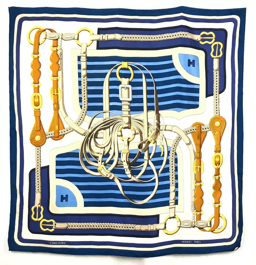 Vintage Coaching Hermes Silk Scarf Designed by Julia Abadie in - Etsy