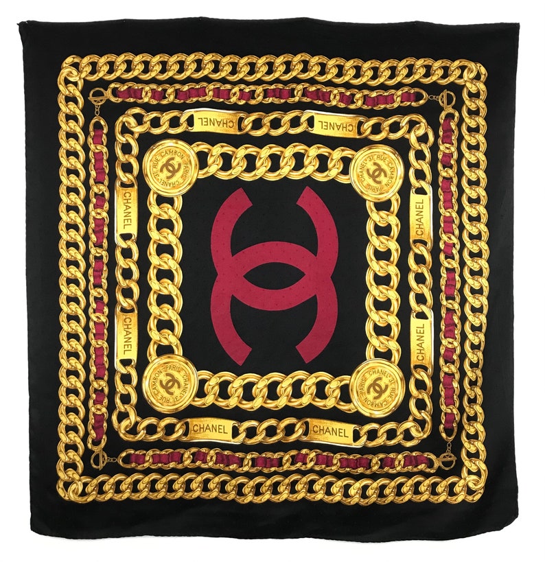 Vintage Chanel Silk Scarf JLux Luxury #38 Vintage Chanel Silk Scarf JLux Luxury