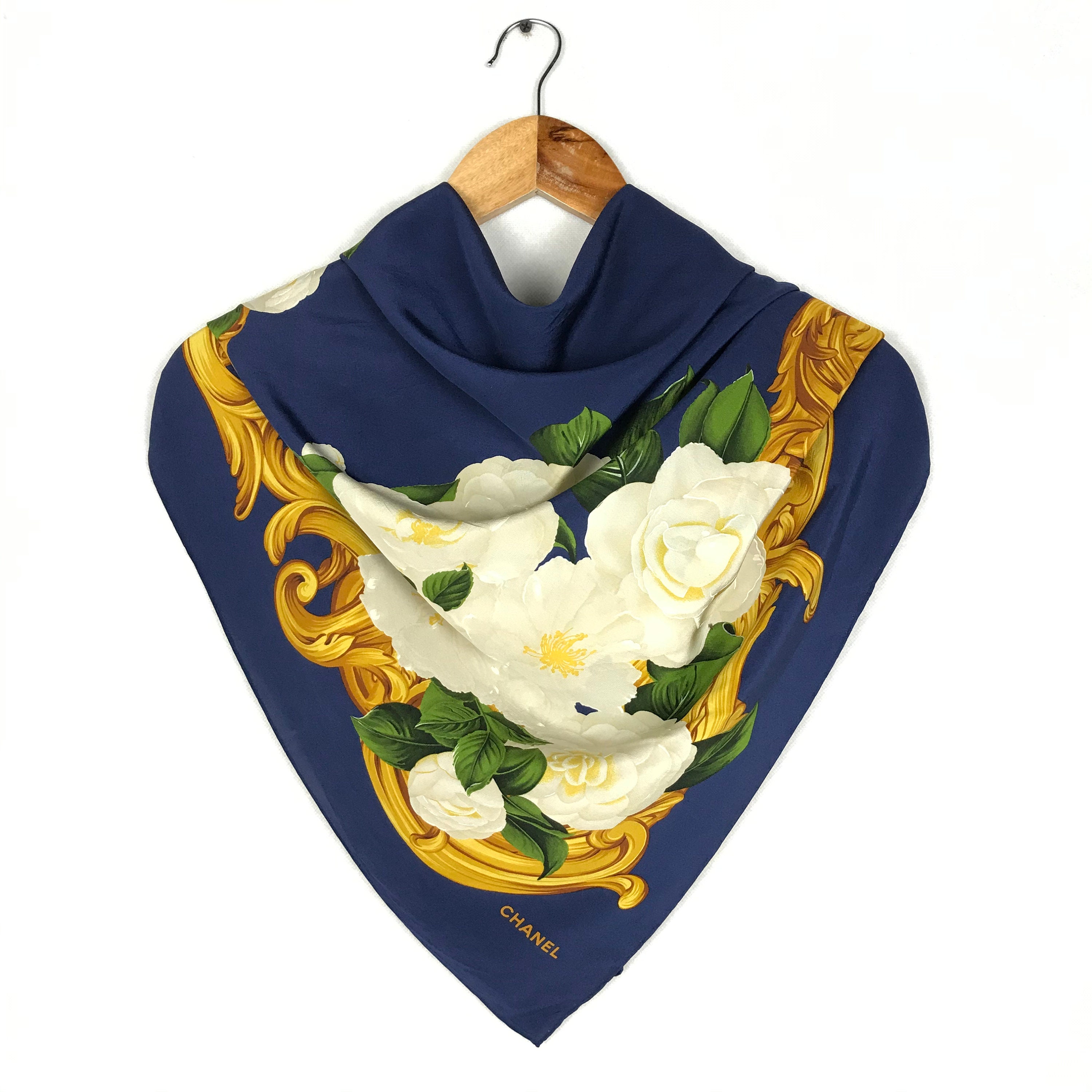 Chanel Vintage Jewelry Printed Silk Scarf Black Silk Foulard Luxury High Quality Avvenice #23 Chanel Vintage Jewelry Printed Silk Scarf Black Silk Foulard Luxury High Quality Avvenice