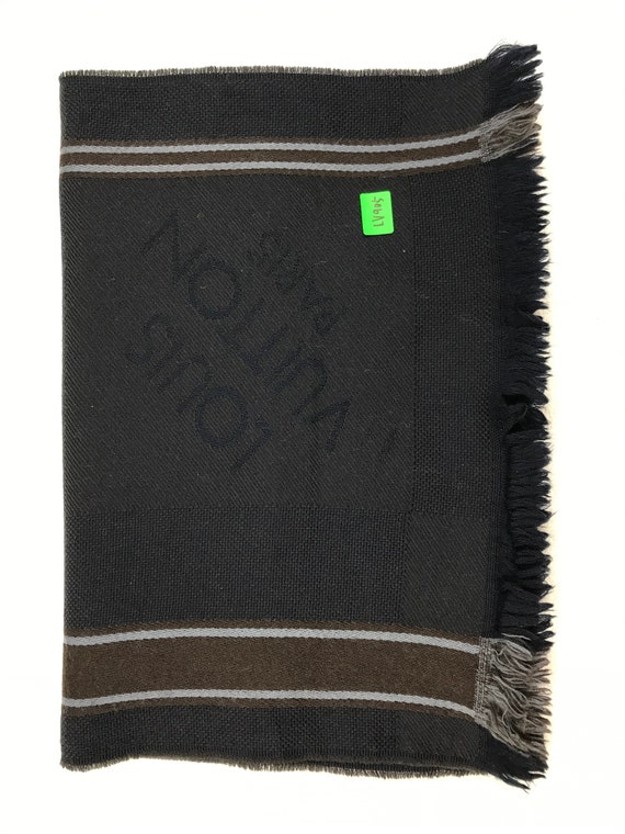 Authentic Louis Vuitton Monogram Echarpe Classic Scarf Shawl Wrap Muffler  Wool