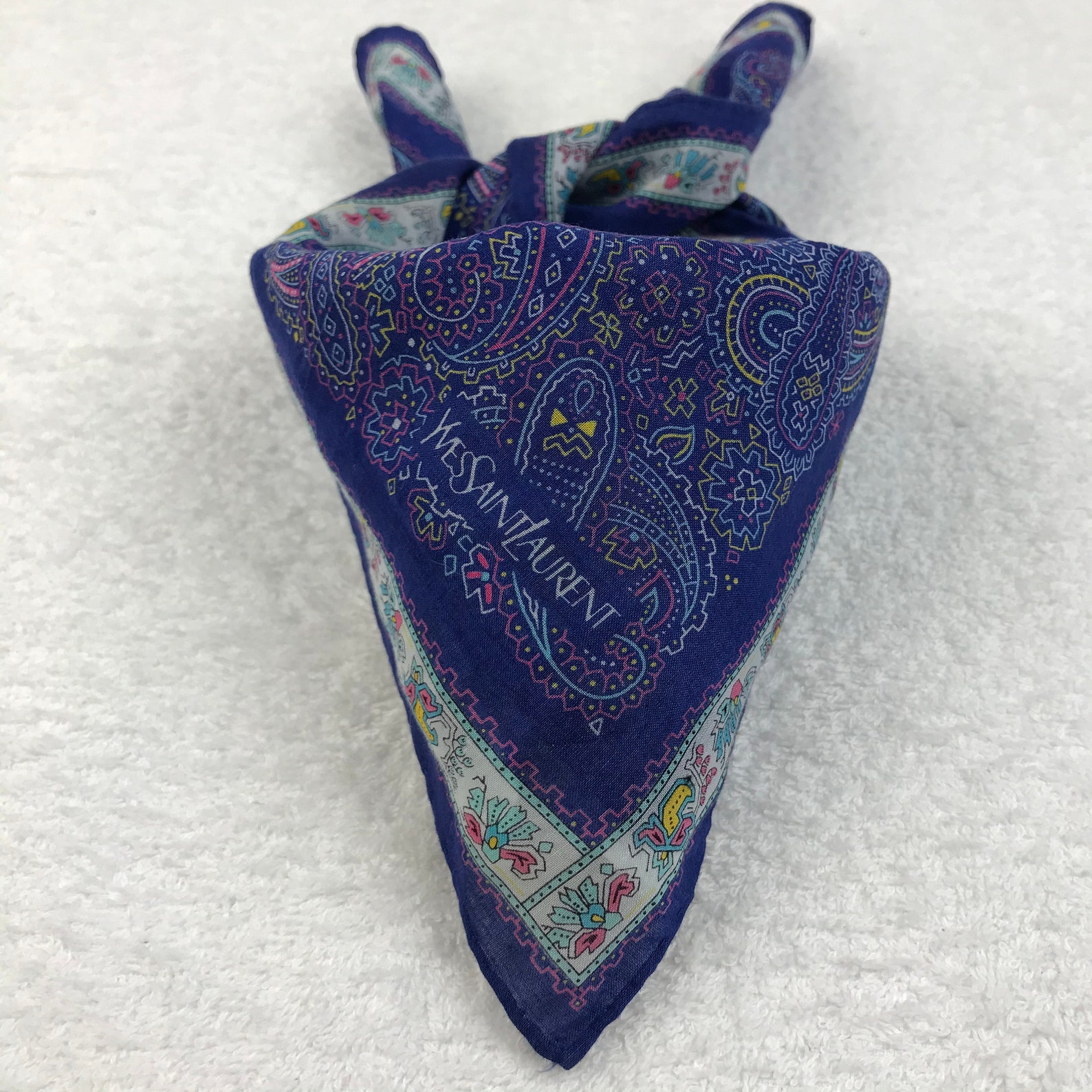 Yves Saint Laurent Bandana Handkerchief Neckerchief Pocket Etsy UK