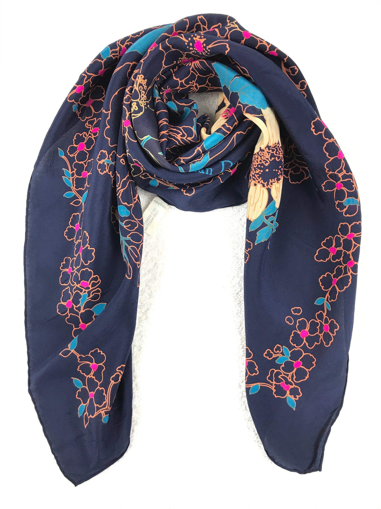 Vintage Christian Dior Silk Scarf Women Shawl Babushka Etsy