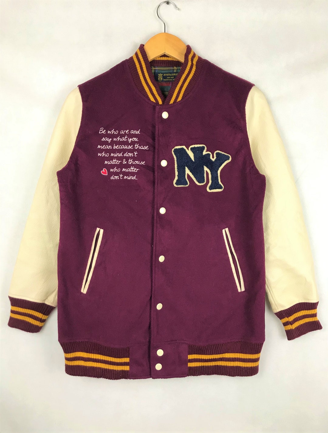 Vintage Varsity Jacket NY Traditional Style Two Color Wool - Etsy
