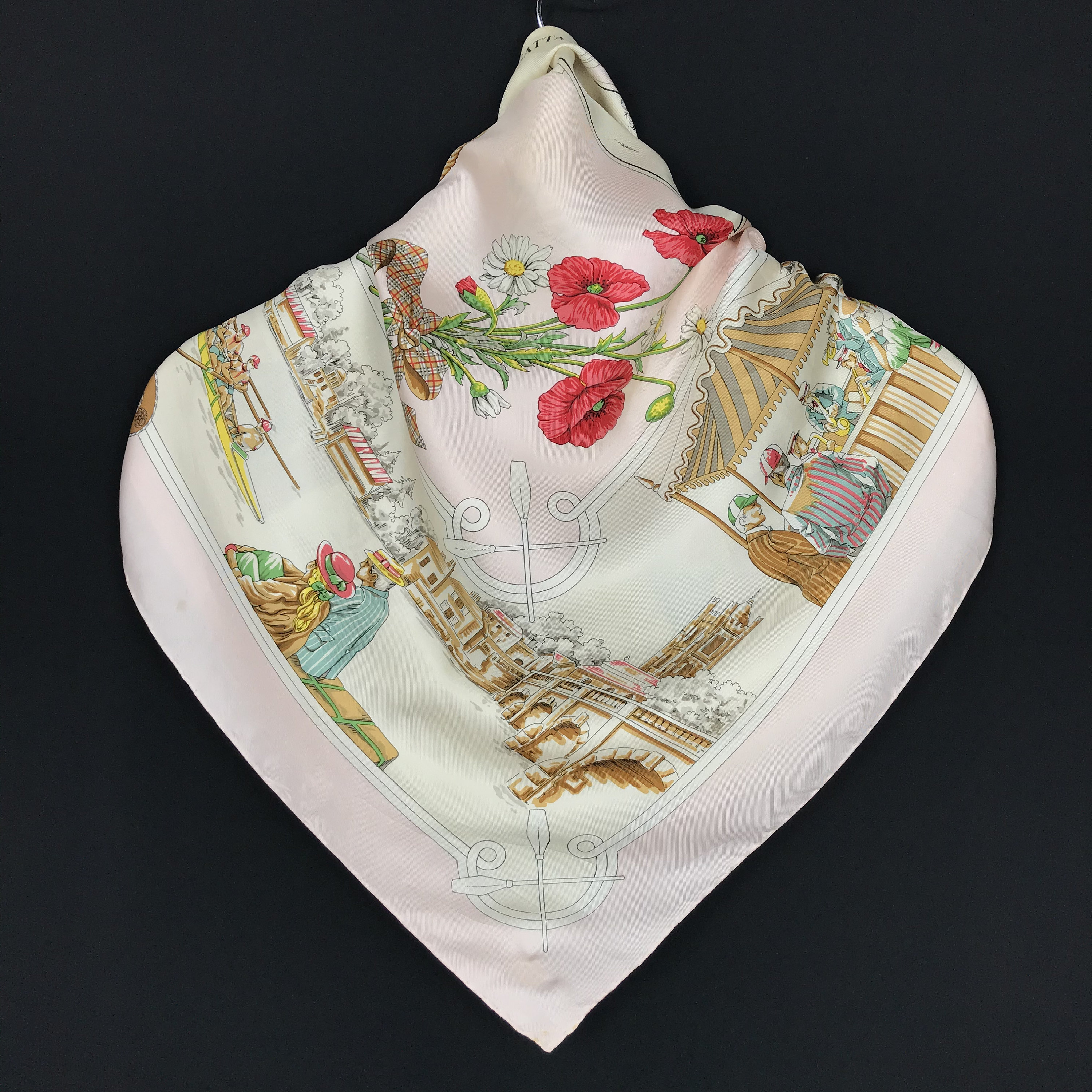 Vintage Burberry Diary Golden Jubilee Silk Scarf