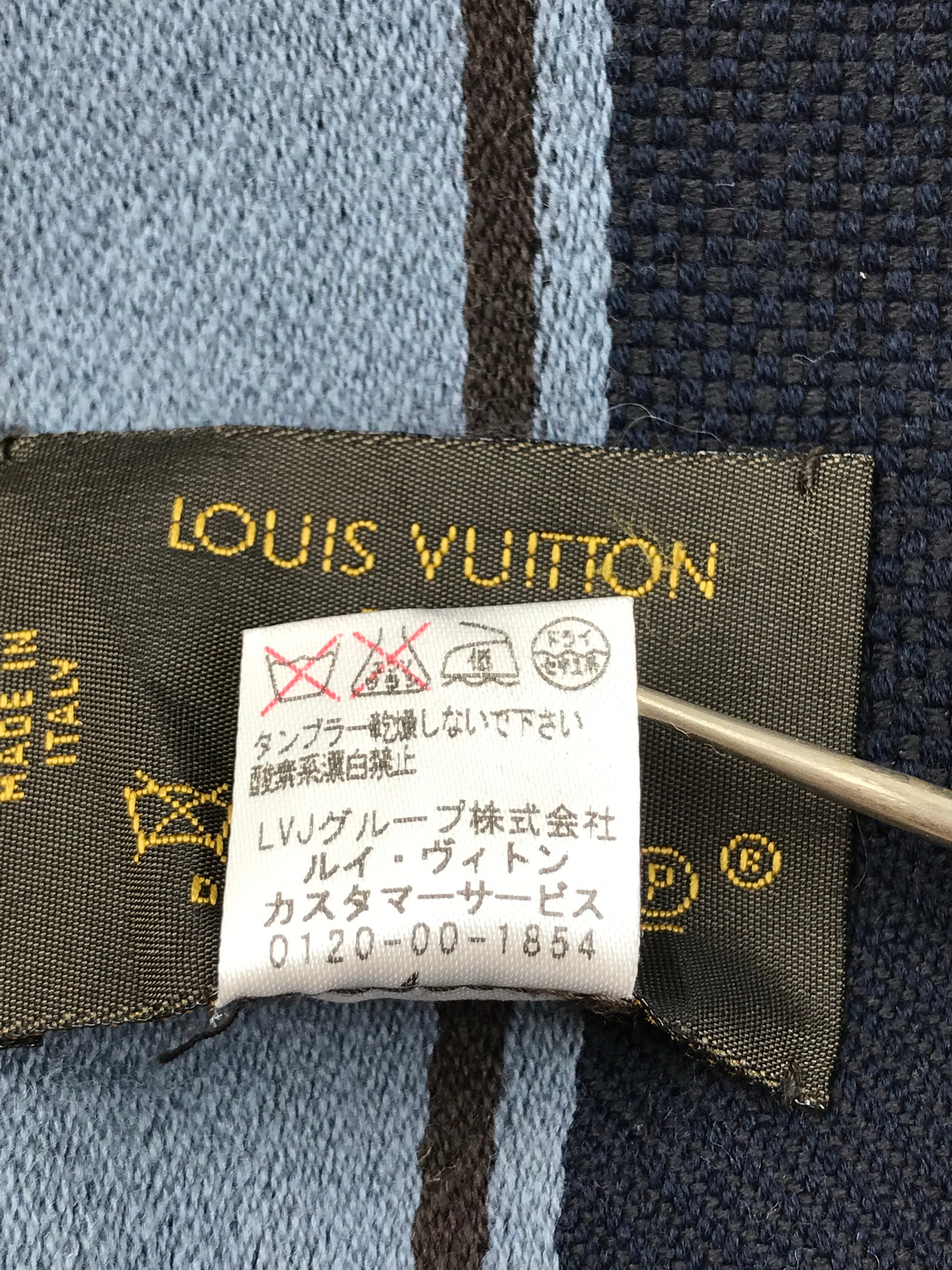 Vintage Louis Vuitton Scarf Muffler Pure Lambswool LV Monogram 