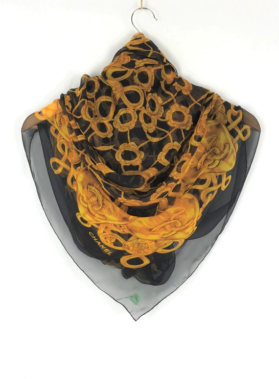 Authentic Chanel Silk Scarf Chanel Wrap Chanel Scarf Chanel 