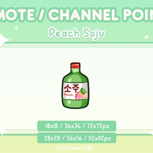 Peach Soju Emote  - Channel Point -  Drink  - Streamer Graphics - Twitch - Discord - Korean - Refreshing - Fruity