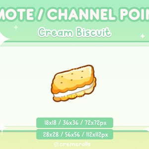 Cream Biscuit Emote - Channel Point - Food - Vanilla - Sweet Treat / Snacks - Streamer Graphics - Twitch - Discord - Cracker