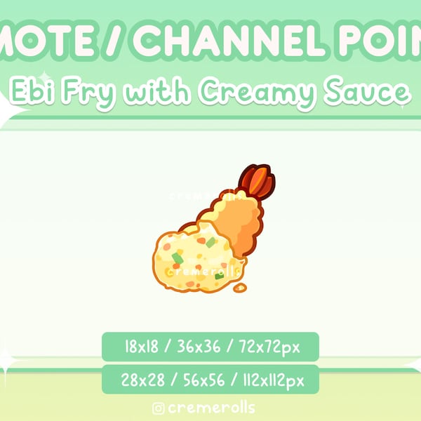 Ebi Fry with Creamy Tartar Sauce Emote - Fried Shrimp - Prawn - Channel Point - Japanese Food - Streamer Graphics - Twitch - Discord