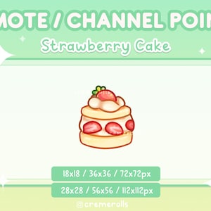 Emotka Truskawkowego Ciasta - Punkt Kanału - Streamer - Grafiki Streamera - Twitch - Discord - Jedzenie - Shortcake
